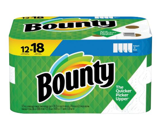 TOWEL PAPER BOUNTY 74 SHEET RL 12RL/CS (CS) - Bounty